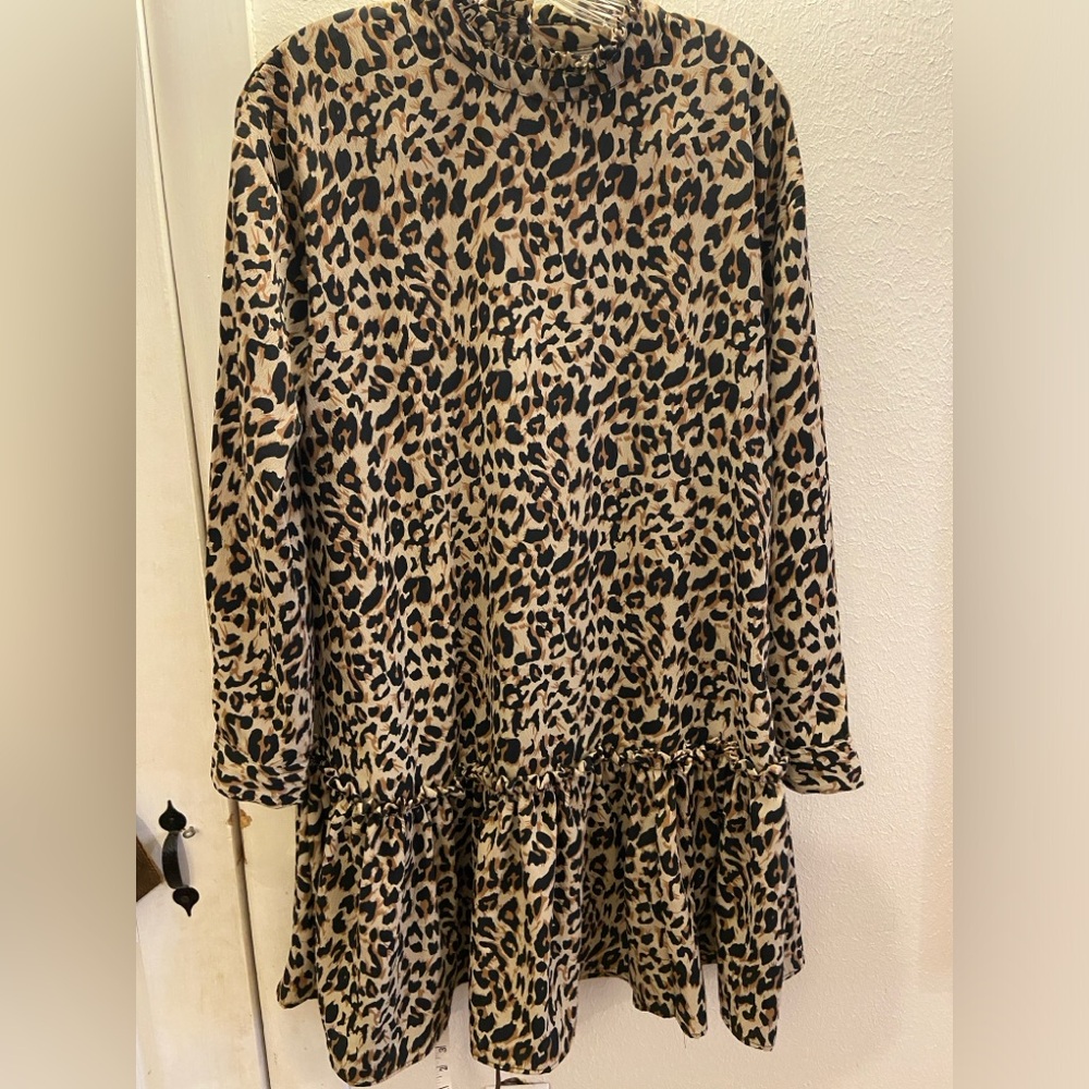 ASOS leopard/cheetah print LS dress Size 6